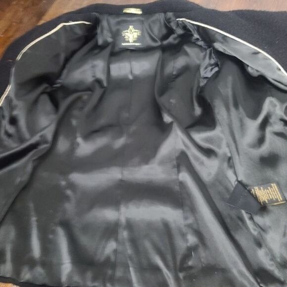 MACKAGE Black Wool With Leather Trim Woman's Peacoat size Large - Picture 13 of 14